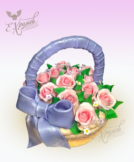 Торт Корзинка с розами