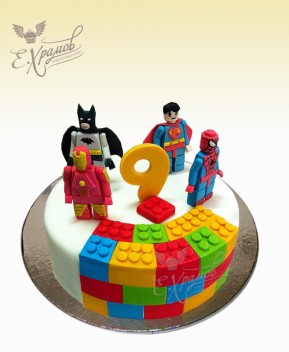 Торт Лего с супергероями