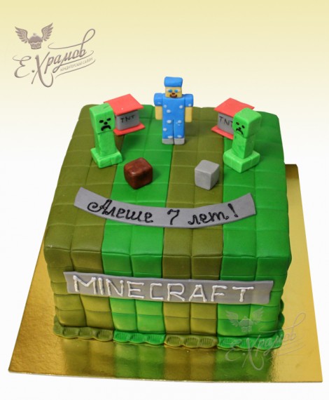 Небольшой торт Minecraft