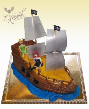 Торт Пиратки на корабле