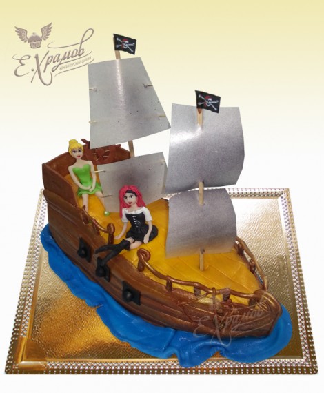 Торт Пиратки на корабле