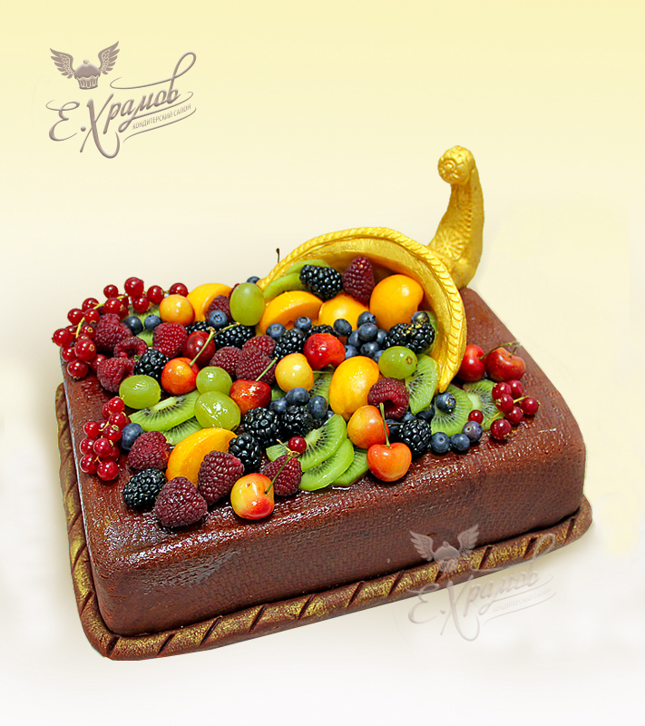 Постный торт Рог Изобилия | Заказать постный торт с ягодами.