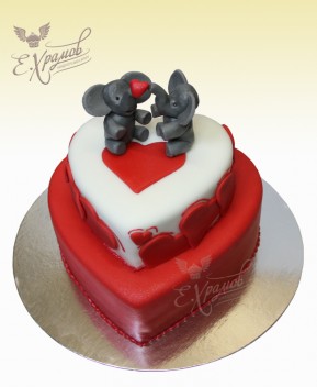 Торт Влюбленные слоны