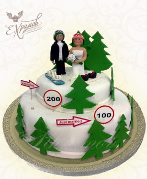 Торт Лыжная свадьба