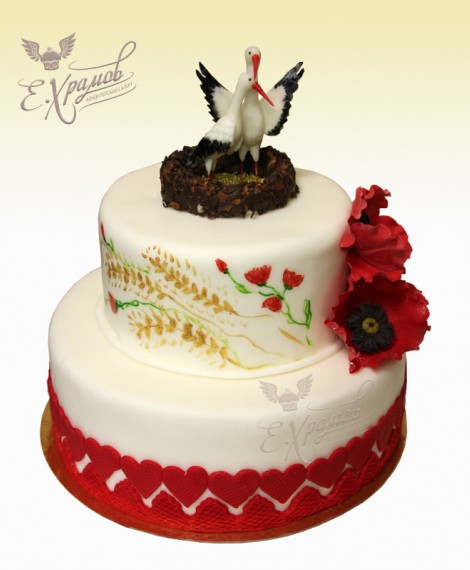 Свадебный торт Аисты