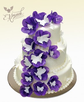 Торт фиолетовые цветы